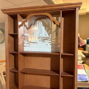 Vintage Wizard  of Oz Brown Wooden Display Wall Shelf